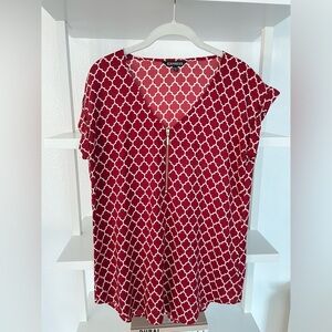 Express Red/White Blouse.